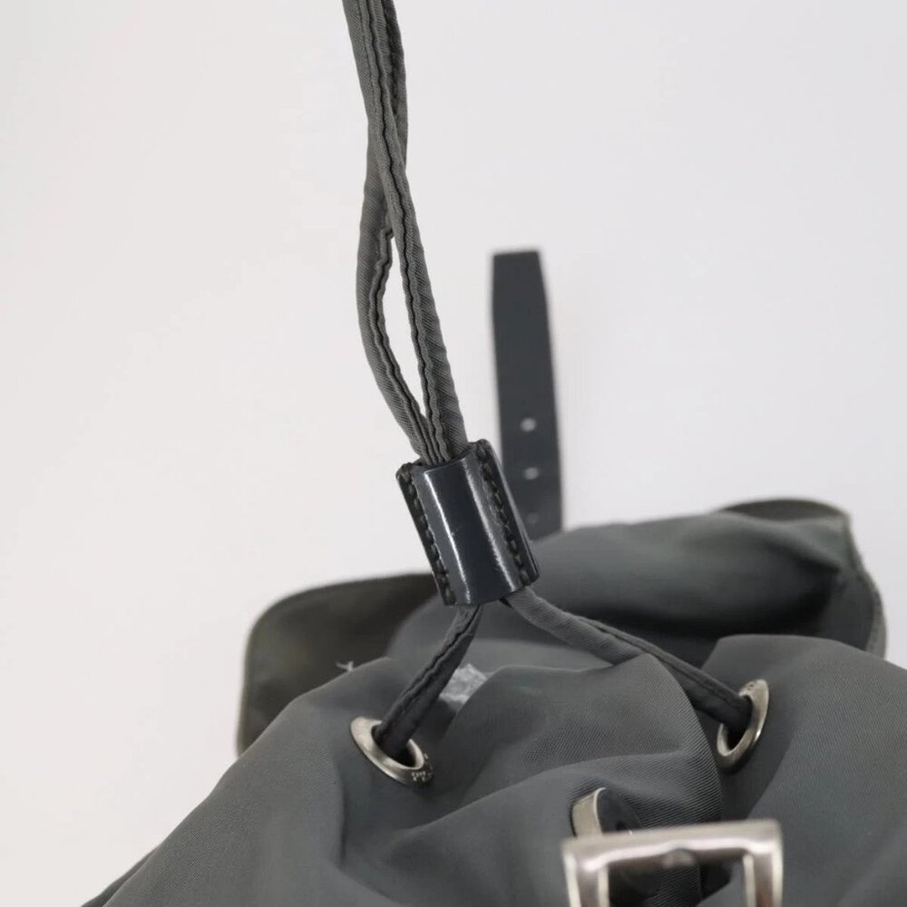 PRADA Backpack Nylon Gray Silver Auth kk572 - Picture 13 of 16
